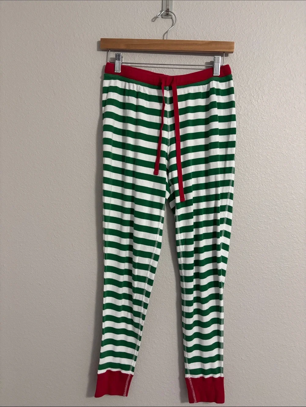 Hanna Andersson Women’s Cotton Christmas Holiday Green Striped Pajama Set Size M